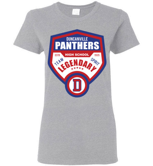 Duncanville High School Sports Grey Women's T-shirt 14