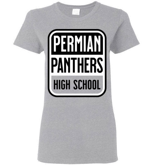 Permian High School Women's Sports Grey T-shirt 01