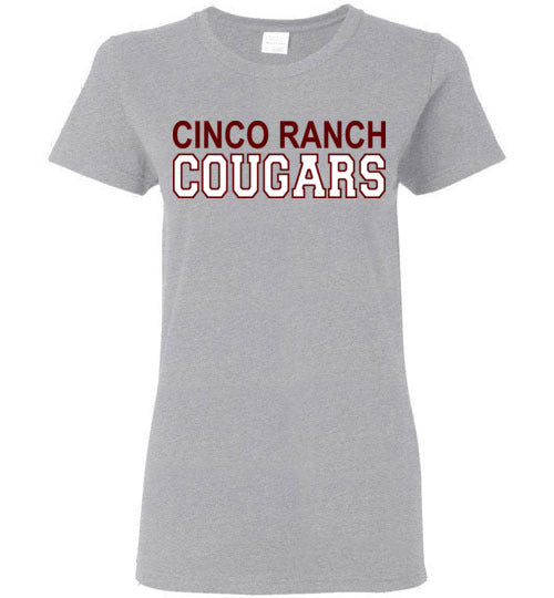 Cinco Ranch High School Grey Women's T-shirt 10