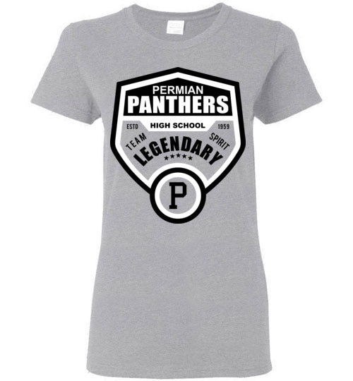 Permian High School Women's Sports Grey T-shirt 14