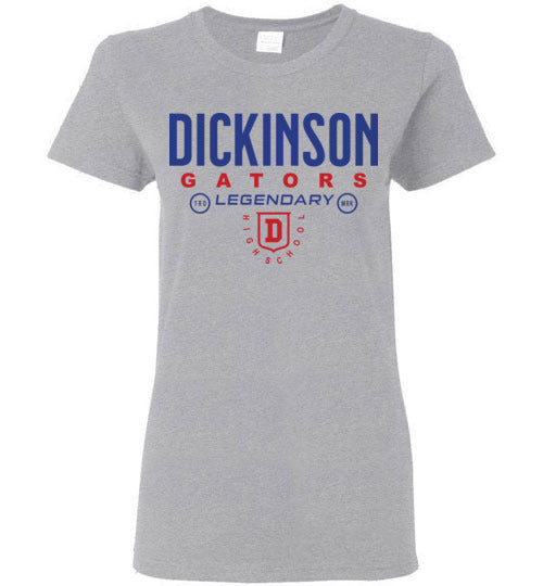 Dickinson High School Gators Women's Sports Grey T-shirt 03