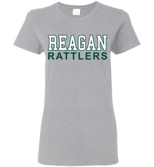 Reagan High School Rattlers Women's Sports Grey T-shirt 10