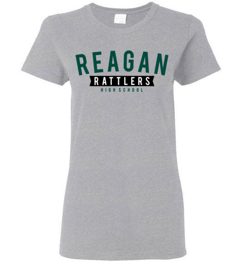 Reagan High School Rattlers Women's Sports Grey T-shirt 21