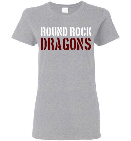 Round Rock High School Women's Sports Grey T-shirt 17