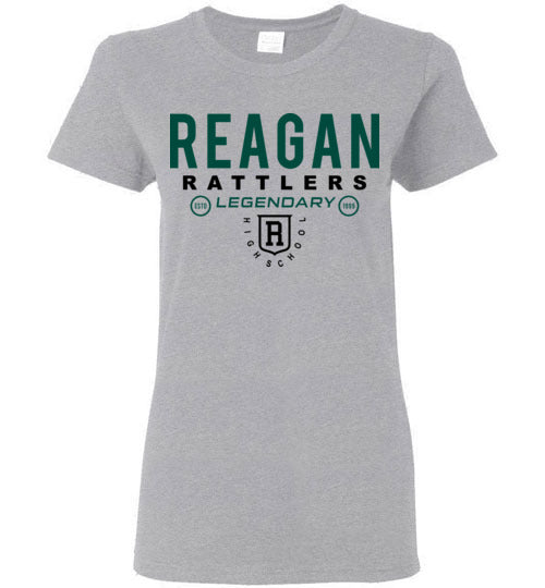 Reagan High School Rattlers Women's Sports Grey T-shirt 03