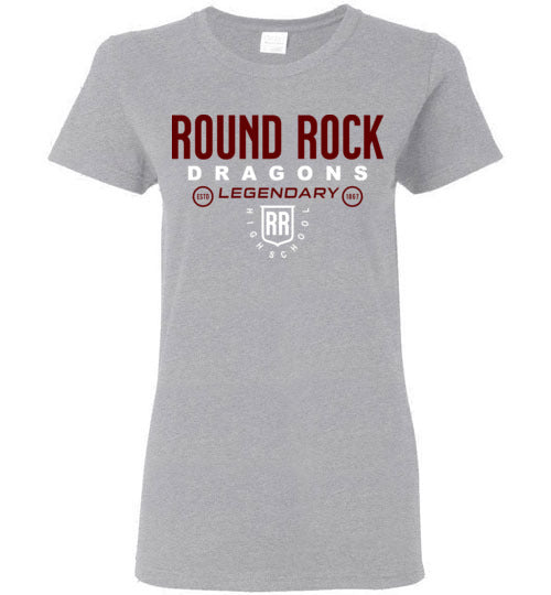 Round Rock High School Women's Sports Grey T-shirt 03