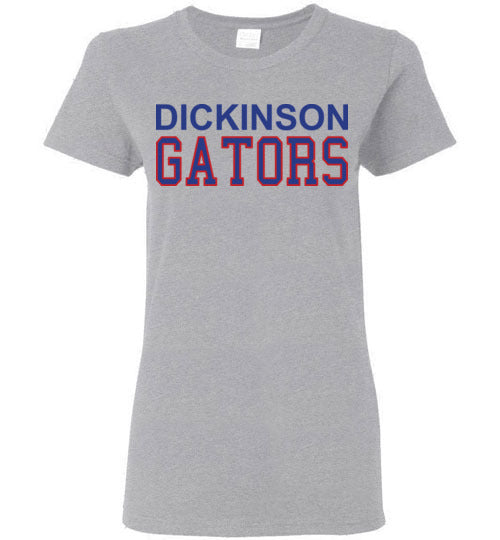 Dickinson High School Gators Women's Sports Grey T-shirt 10