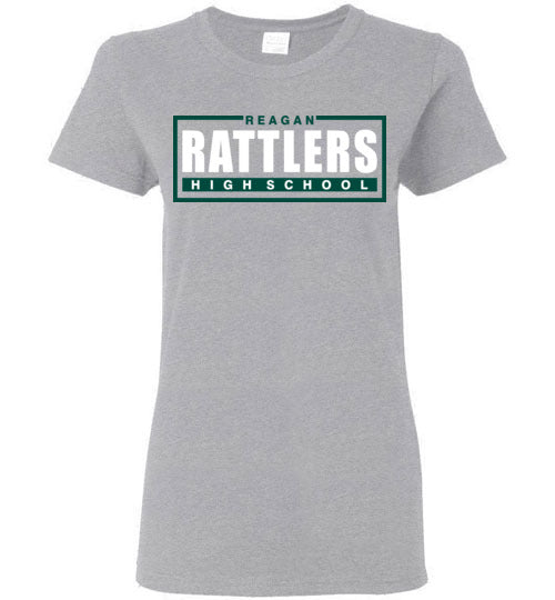 Reagan High School Rattlers Women's Sports Grey T-shirt 49