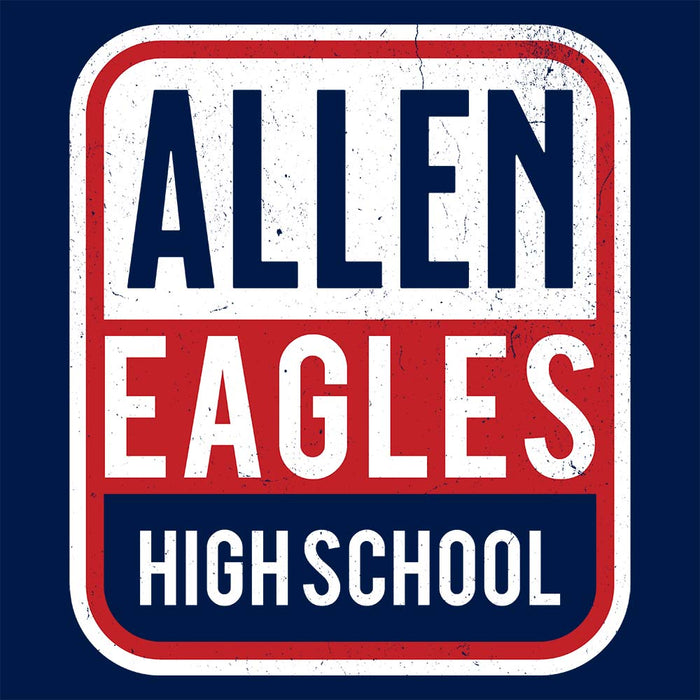 Close-up view of Allen High School Eagles Classic Unisex Navy T-shirt 001