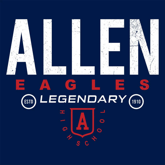 Close-up view of Allen High School Eagles Classic Unisex Navy T-shirt 003