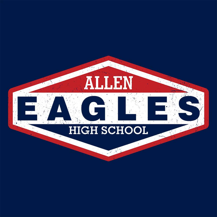 Close-up view of Allen High School Eagles Classic Unisex Navy T-shirt 009