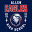 Close-up view of Allen High School Eagles Women's Navy Blue T-shirt 201