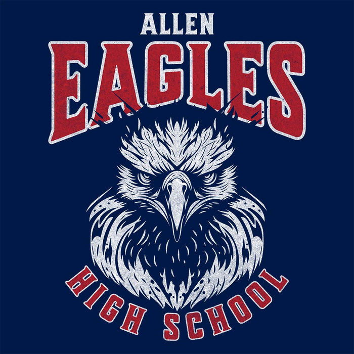 Close-up of Allen High School Eagles Classic Unisex Navy T-shirt 202