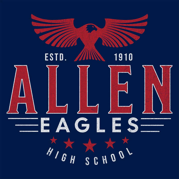 Close-up of Allen High School Eagles Classic Unisex Navy T-shirt 203