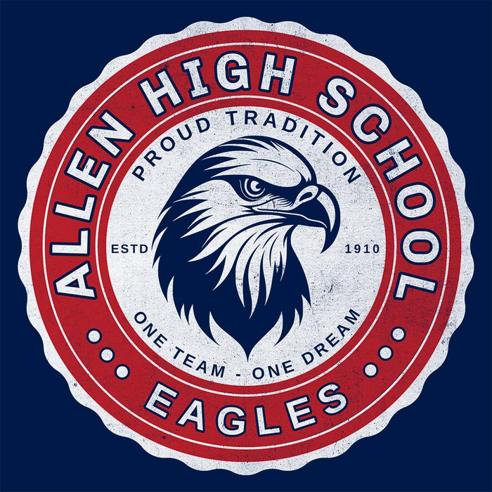 Close-up of Allen High School Eagles Premium Navy Blue Hoodie 209