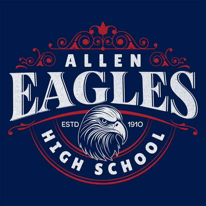 Close-up of Allen High School Eagles Classic Unisex Navy T-shirt 214