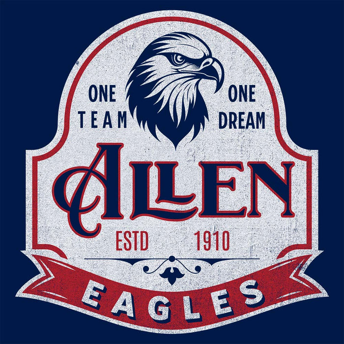 Close-up of Allen High School Eagles Premium Navy Blue Hoodie 215