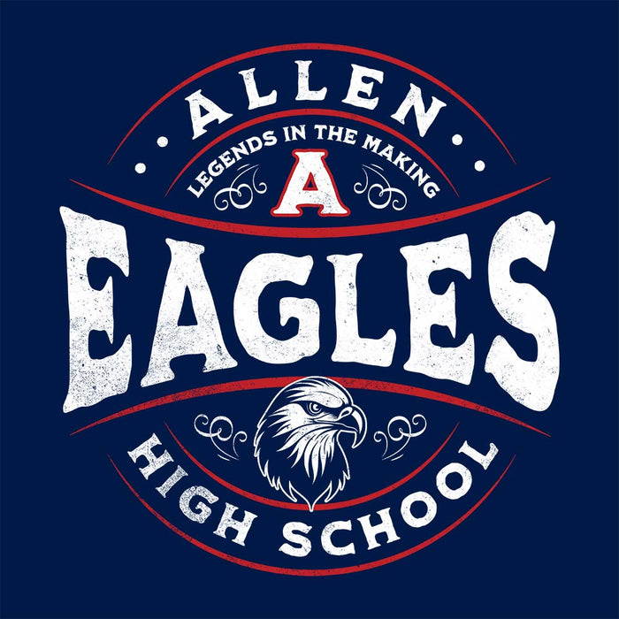 Close-up of Allen High School Eagles Classic Navy Unisex Hoodie 219