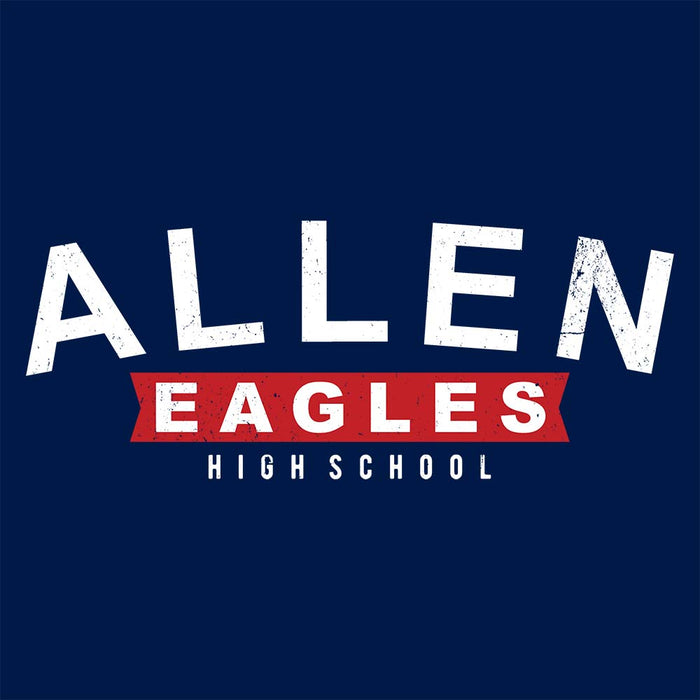 Close-up view of Allen High School Eagles Classic Unisex Navy T-shirt 021