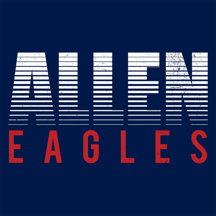 Close-up view of Allen High School Eagles Classic Unisex Navy T-shirt 024