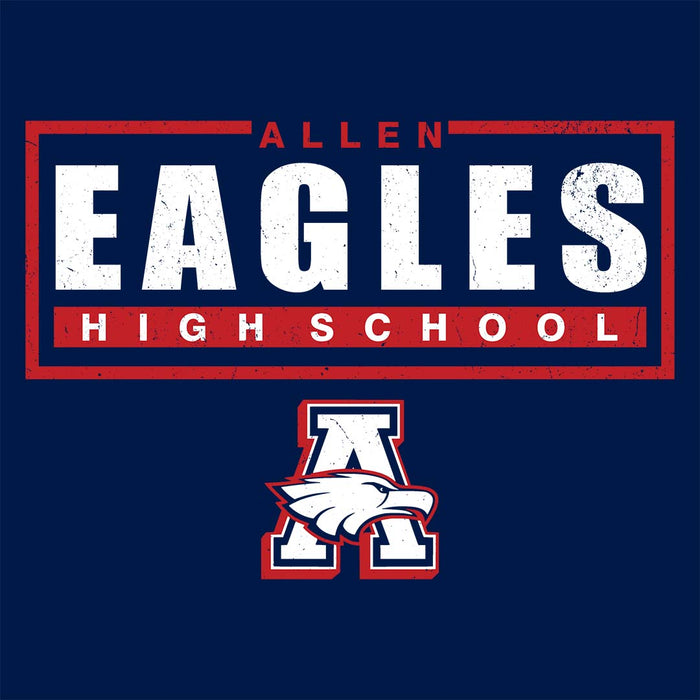 Close-up view of Allen High School Eagles Classic Unisex Navy T-shirt 049