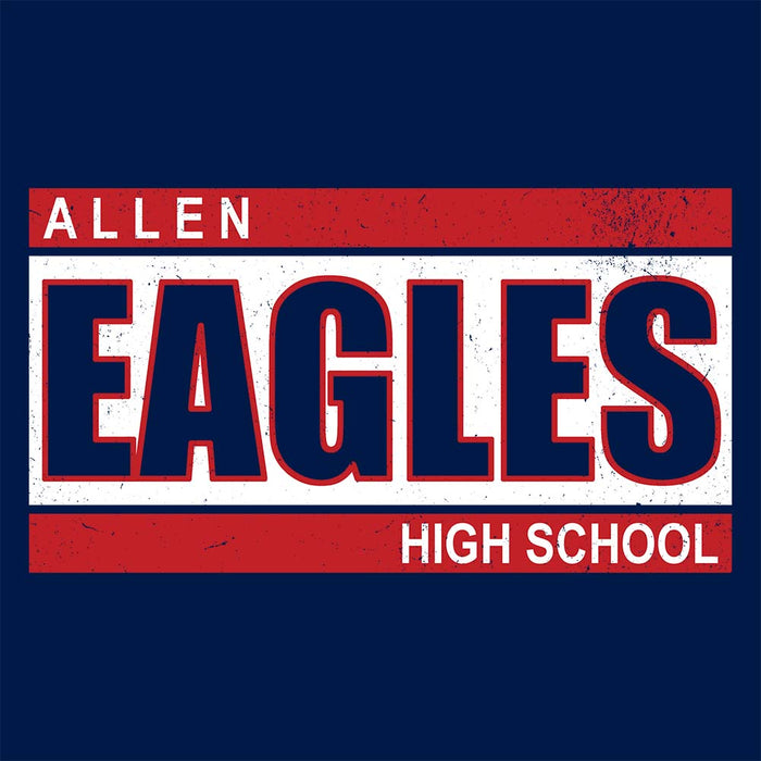 Close-up view of Allen High School Eagles Classic Unisex Navy T-shirt 098