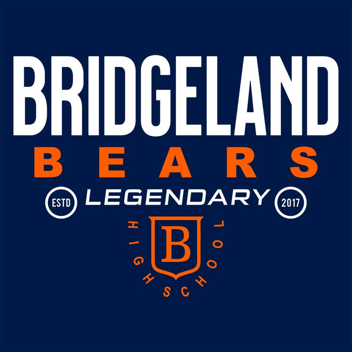 Close-up of Bridgeland High School Bears Navy Classic Unisex Hoodie 03