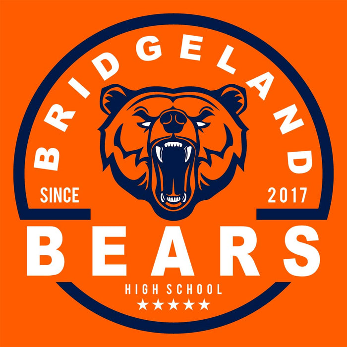 Close-up of Bridgeland High School Bears Women's Orange T-shirt 04