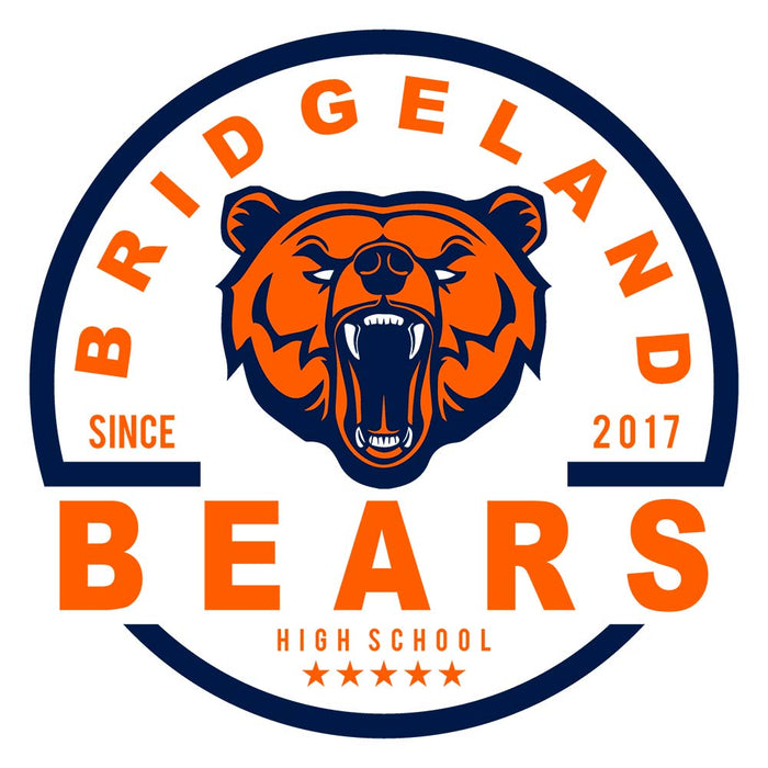 Close-up of Bridgeland High School Bears Unisex 3/4 sleeve Raglan T-shirt 04