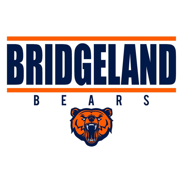 Clsoe-up of Bridgeland High School Bears Unisex 3/4 sleeve Raglan T-shirt 07