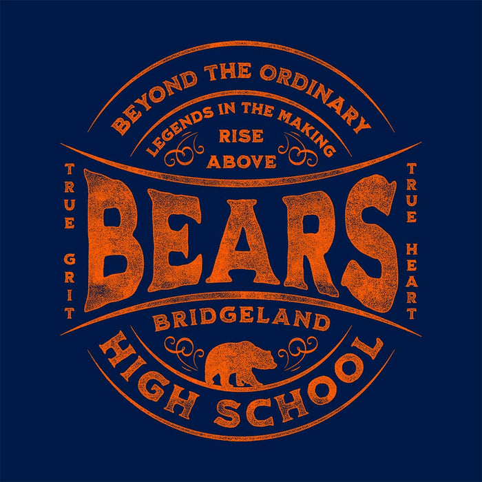 Close-up of Bridgeland Bears Premium Navy Hoodie - Design 10