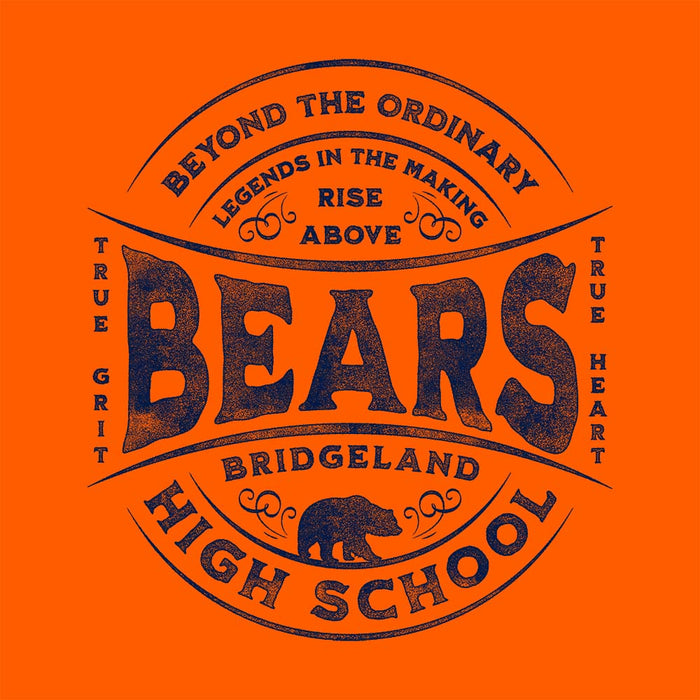 Close-up of Bridgeland High School Bears Premium Orange Unisex T-shirt 10