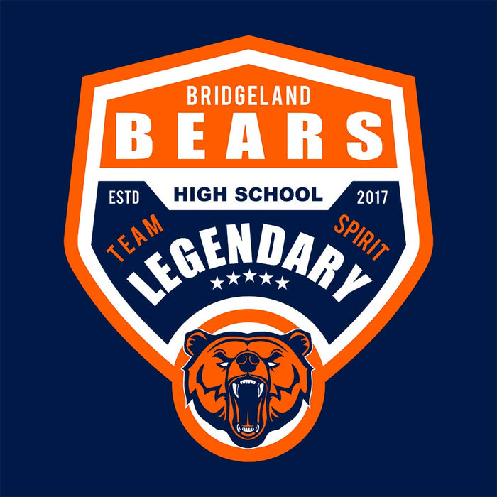 Close-up of Bridgeland High School Bears Navy Classic Unisex Hoodie 14