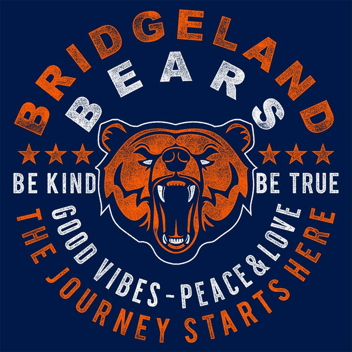 Close-up of Bridgeland High School Bears Classic Unisex Navy T-shirt 16