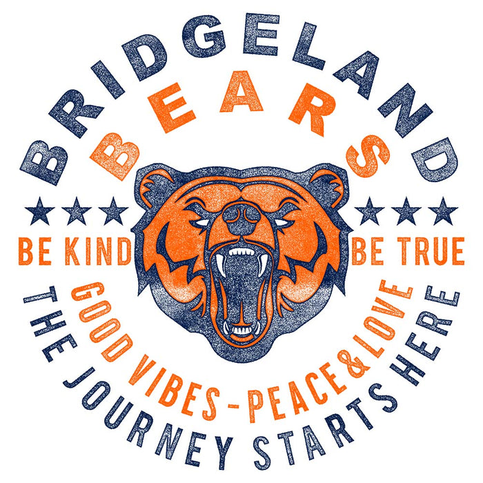 Close-up of Bridgeland High School Bears Unisex 3/4 sleeve Raglan T-shirt 16