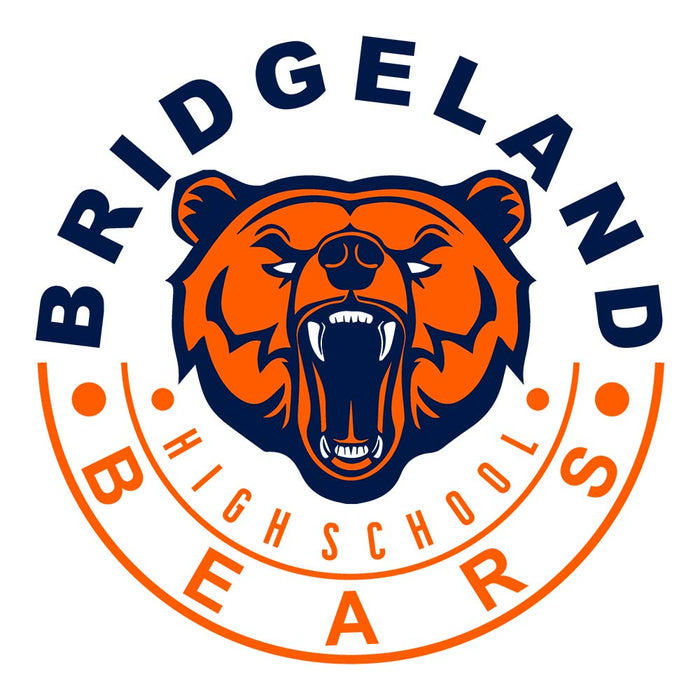 Close-up of Bridgeland High School Bears Unisex 3/4 sleeve Raglan T-shirt 19