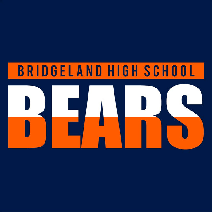 Close-up of Bridgeland High School Bears Navy Classic Unisex Hoodie 25