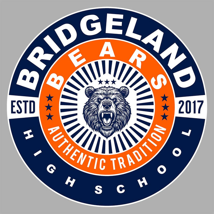 Close-up of Bridgeland High School Bears Premium Carbon Grey Hoodie 30