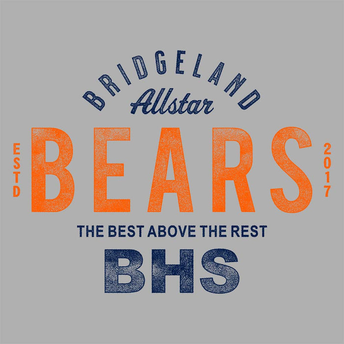 Close-up of Bridgeland High School Bears Sport Grey Classic Unisex Hoodie 40