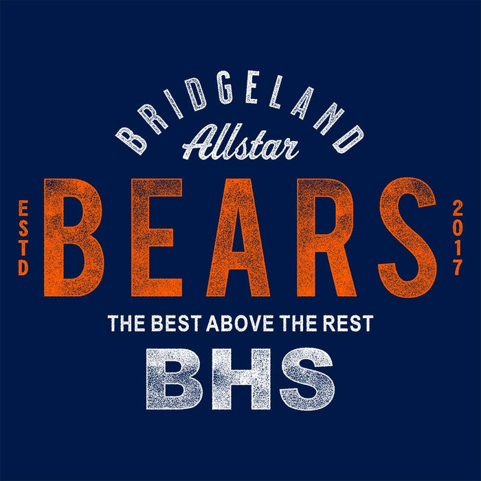 Close-up of Bridgeland High School Bears Premium Navy Unisex T-shirt 40