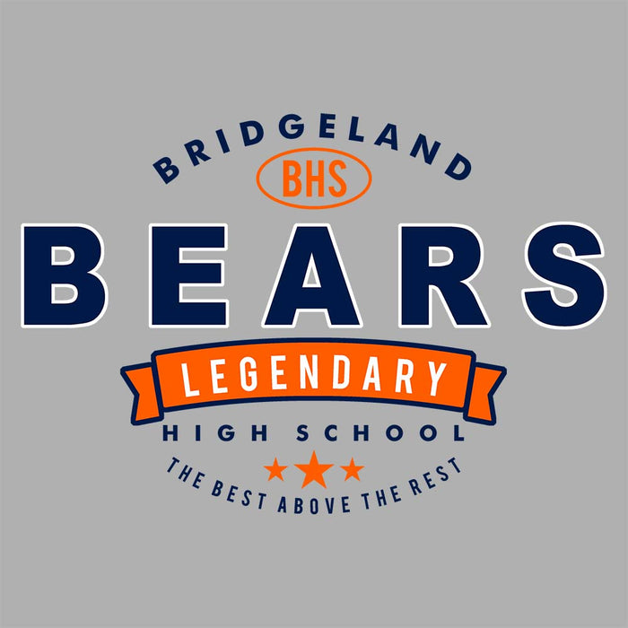 Close-up of Bridgeland High School Bears Premium Carbon Grey Hoodie 44