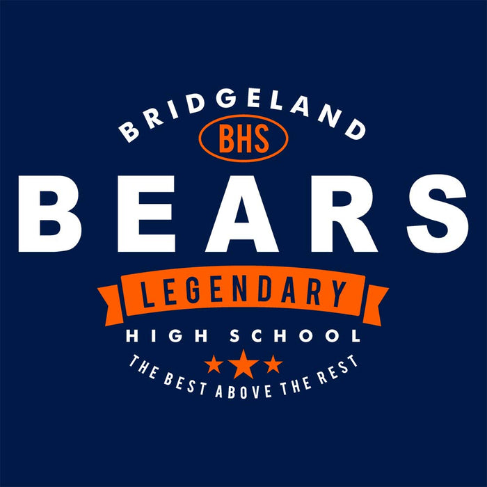 Close-up of Bridgeland High School Bears Premium Navy Unisex T-shirt 44