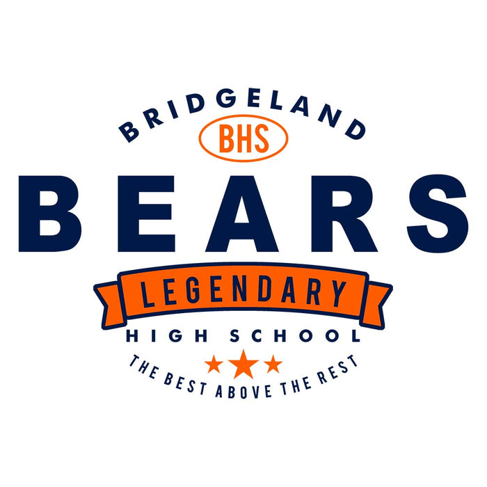 Close-up of Bridgeland High School Bears Unisex 3/4 sleeve Raglan T-shirt 44