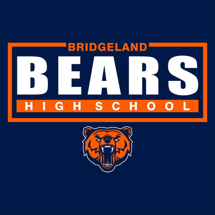 Close-up of Bridgeland High School Bears Navy Classic Unisex Hoodie 49