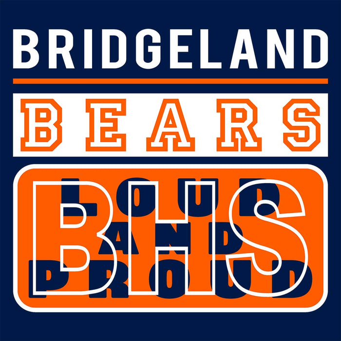 Close-up of Bridgeland High School Bears Navy Classic Unisex Hoodie 86