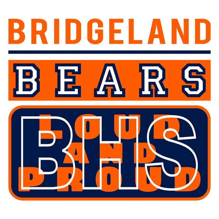 Close-up of Bridgeland High School Bears Unisex 3/4 sleeve Raglan T-shirt 86