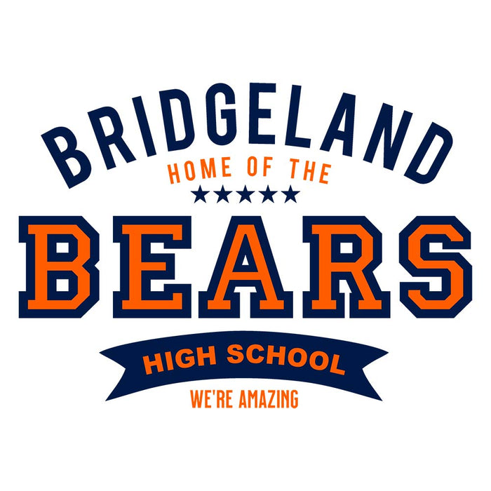 Close-up of Bridgeland High School Bears Unisex 3/4 sleeve Raglan T-shirt 96