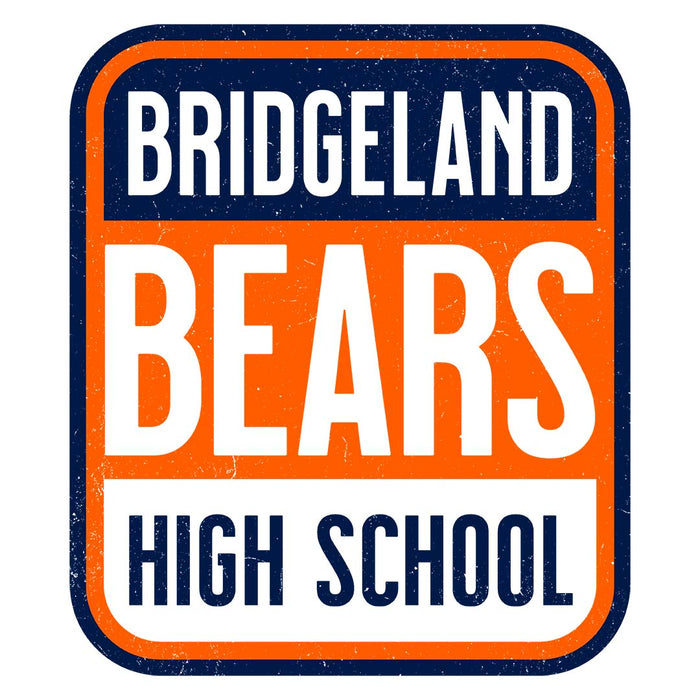 Close-up view of Bridgeland High School Bears Unisex 3/4 sleeve Raglan T-shirt 001