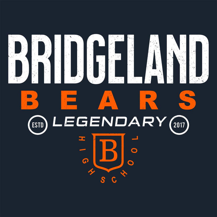 Close-up view of Bridgeland High School Bears Women's Navy Blue T-shirt 003