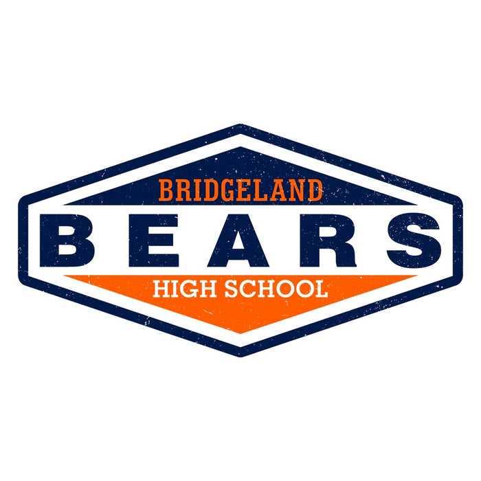 Close-up view of Bridgeland High School Bears Unisex 3/4 sleeve Raglan T-shirt 009